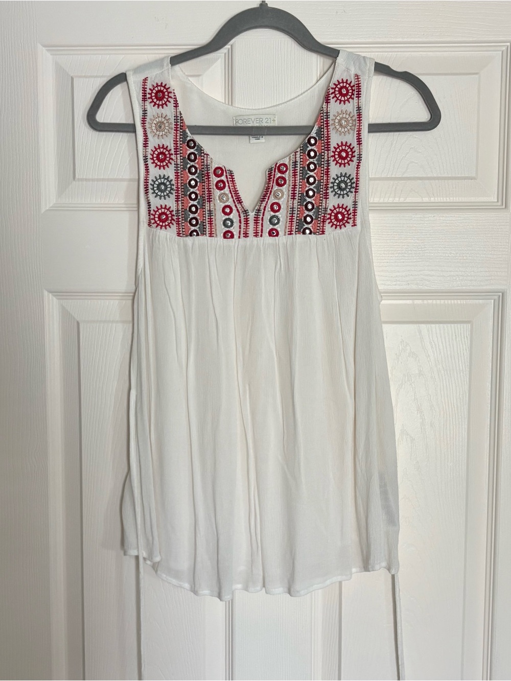 Forever 21 White, Red, and Black Tank Top